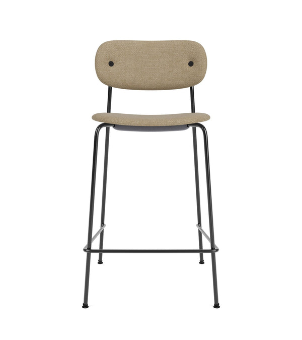 Co Counter Chair - Fully Upholstered - Audo Copenhagen - Chairs - Black Steel/ Audo Boucle 02 (Beige) - HORNE