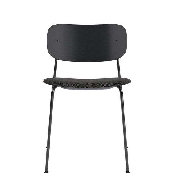 Co Dining Chair - Partially Upholstered - No Armrests - Audo Copenhagen - Chairs - Black Frame/ Black Oak Back/ Re - wool 0198 (Black) - HORNE