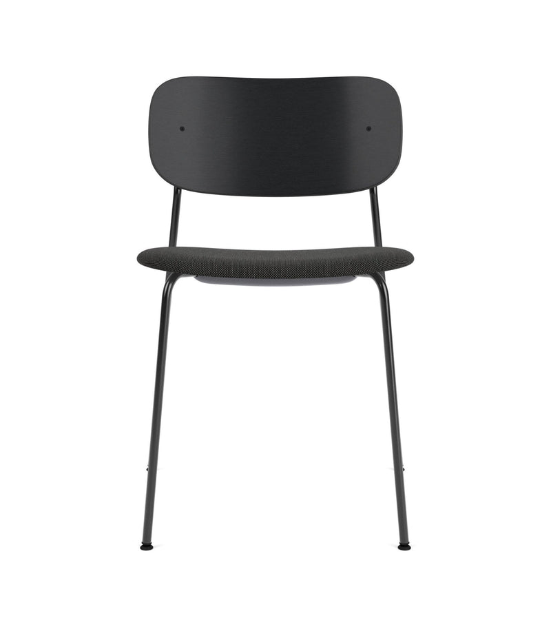 Co Dining Chair - Partially Upholstered - No Armrests - Audo Copenhagen - Chairs - Black Frame/ Black Oak Back/ Re - wool 0198 (Black) - HORNE