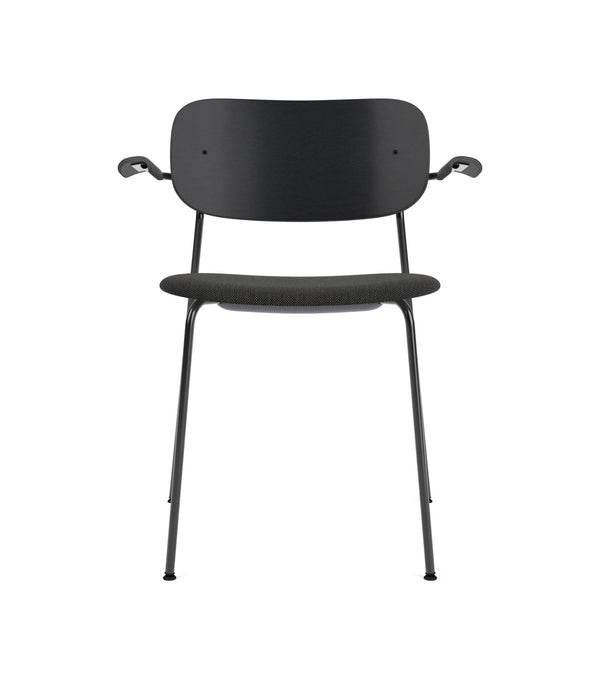 Co Dining Chair - Partially Upholstered - w/Armrests - Audo Copenhagen - Chairs - Black Frame/ Black Oak/ Re - wool 0198 (Black) - HORNE
