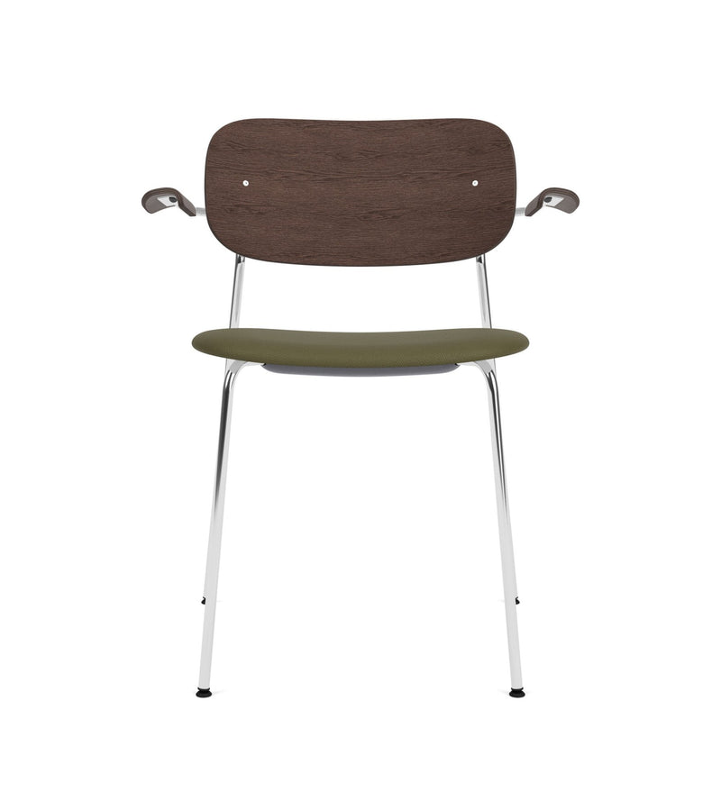 Co Dining Chair - Partially Upholstered - w/Armrests - Audo Copenhagen - Chairs - Black Frame/ Black Oak/ Re - wool 0198 (Black) - HORNE