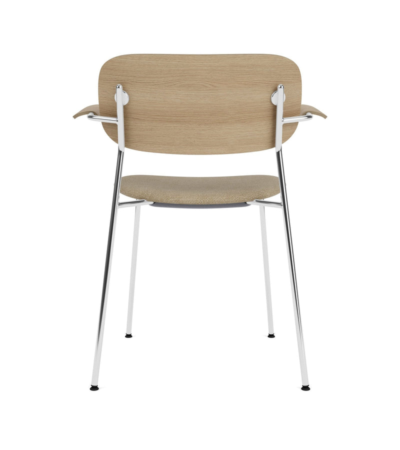 Co Dining Chair - Partially Upholstered - w/Armrests - Audo Copenhagen - Chairs - Black Frame/ Black Oak/ Re - wool 0198 (Black) - HORNE