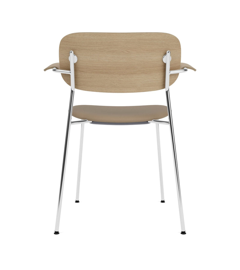 Co Dining Chair - Partially Upholstered - w/Armrests - Audo Copenhagen - Chairs - Black Frame/ Black Oak/ Re - wool 0198 (Black) - HORNE