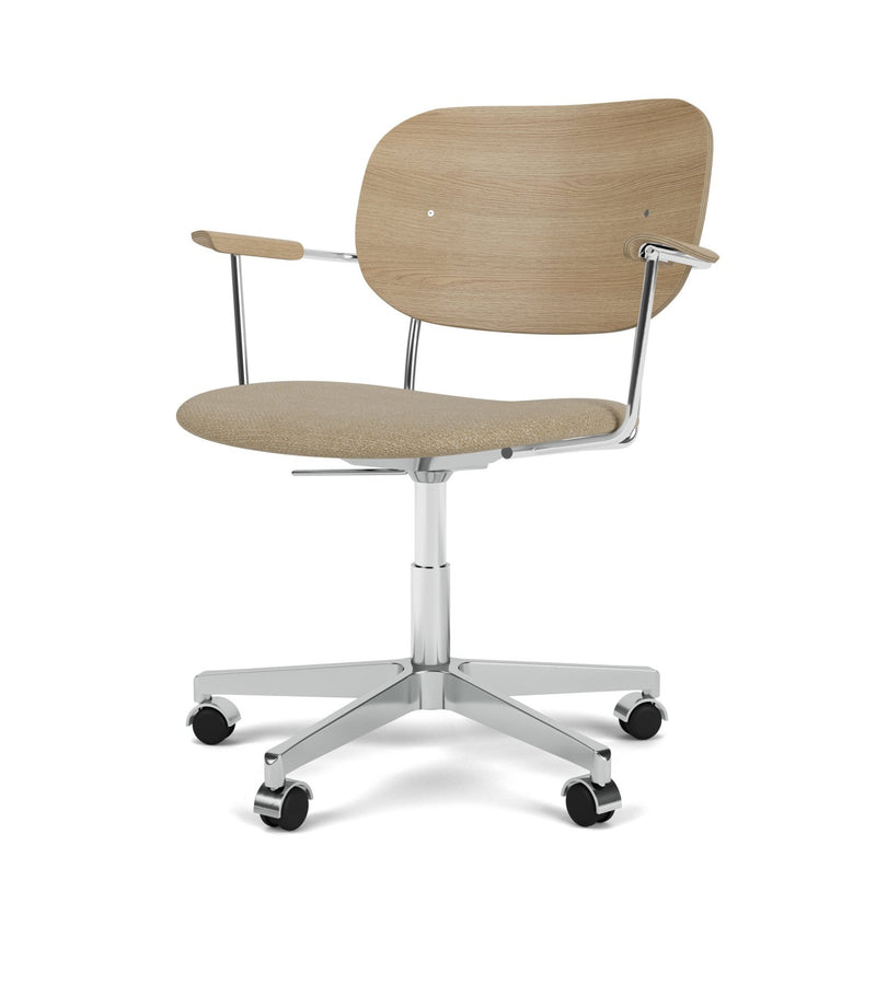 Co Task Chair - Upholstered Seat - Audo Copenhagen - Chairs - Natural Oak/ Audo Boucle 02 (Beige) - No Armrests - HORNE