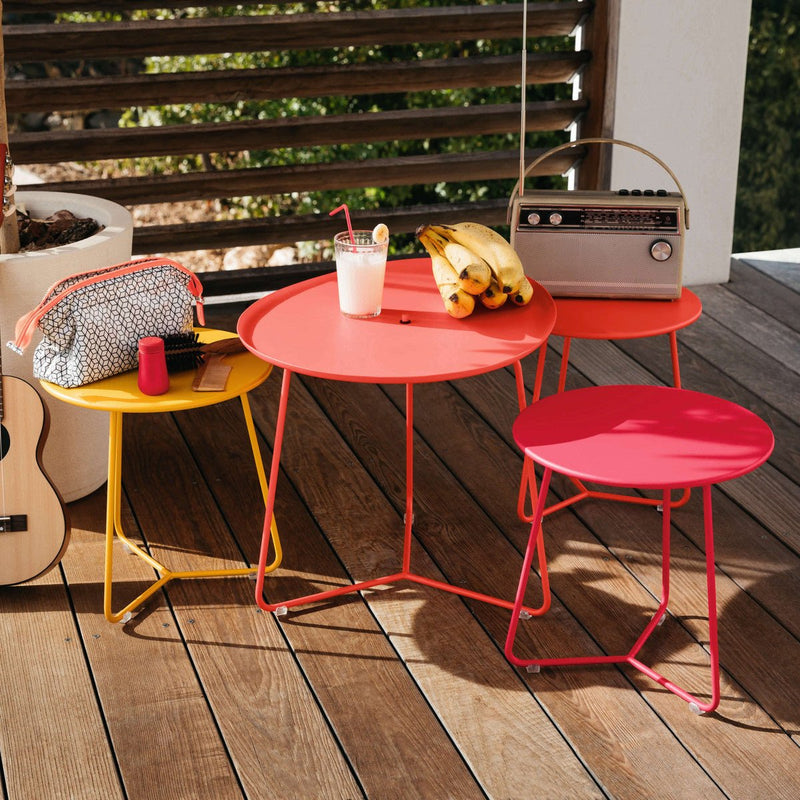 Cocotte Low Table with Removable Tray - Fermob - Outdoor Furniture - Black Cherry - HORNE