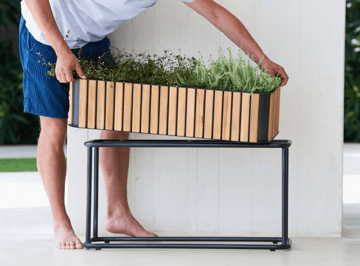 Combine Teak Standing Planter - Cane Line - Planters - HORNE