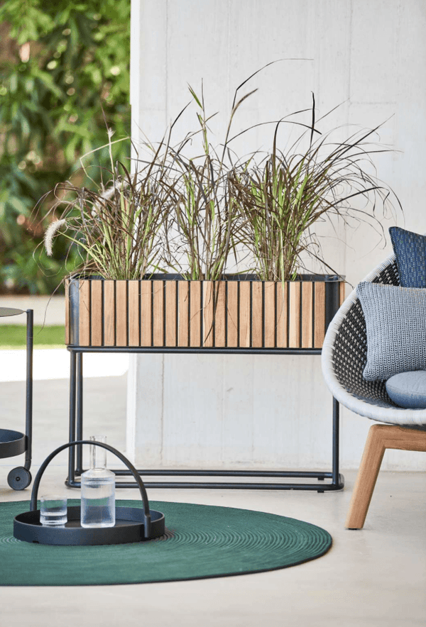 Combine Teak Standing Planter - Cane Line - Planters - HORNE