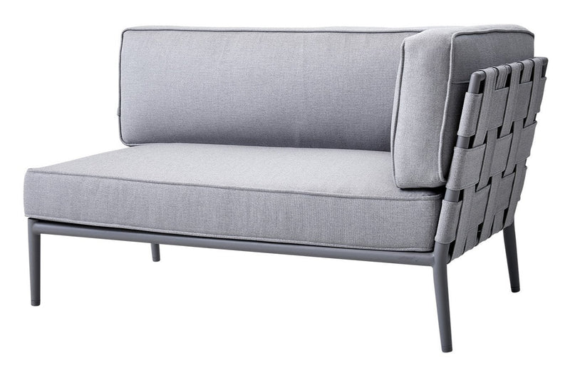 Conic 2 Seater Sofa - Cane Line - Outdoor Furniture - Left Module - Light Grey - HORNE