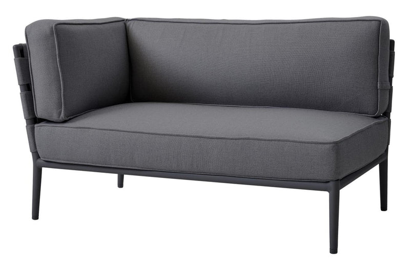 Conic 2 Seater Sofa - Cane Line - Outdoor Furniture - Left Module - Light Grey - HORNE