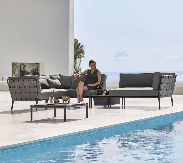 Conic Box Table - Cane Line - Outdoor Furniture - Light Grey - HORNE