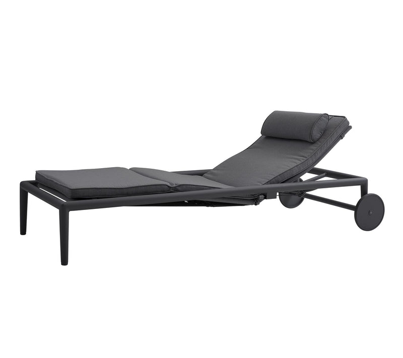 Conic Sunbed With Gas Spring - Cane Line - Outdoor Furniture - Grey - HORNE