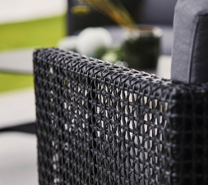 Connect 3 - Seater Sofa - Cane Line - Outdoor Furniture - Black - Grey Cushion Set - HORNE