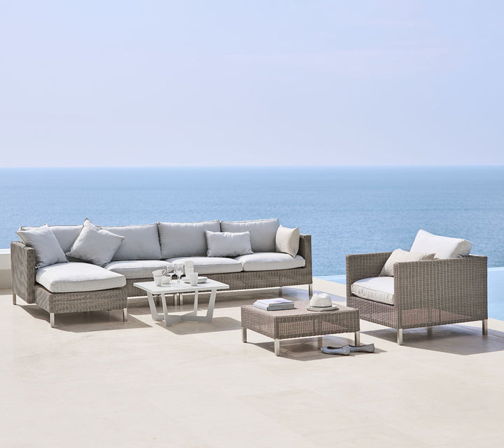 Connect Lounge Chair - Cane Line - Outdoor Furniture - Black - Grey Cushion Set - HORNE
