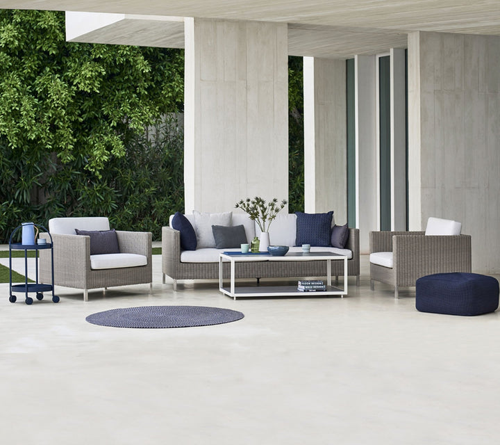 Connect Lounge Chair - Cane Line - Outdoor Furniture - Black - Grey Cushion Set - HORNE
