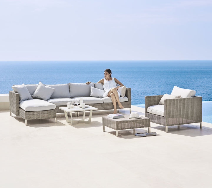 Connect Sofa Chaise Lounge Module - Cane Line - Outdoor Furniture - Left Module - Add White Cushion Set - HORNE