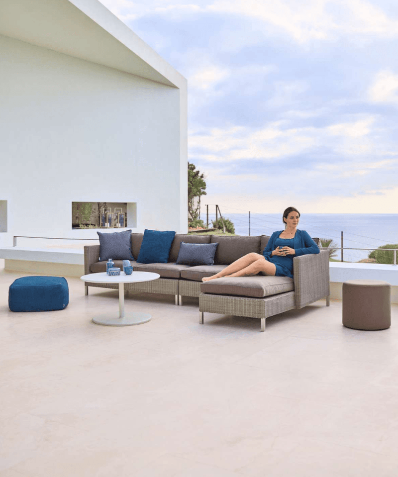 Connect Sofa Chaise Lounge Module - Cane Line - Outdoor Furniture - Left Module - Add Taupe Cushion Set - HORNE