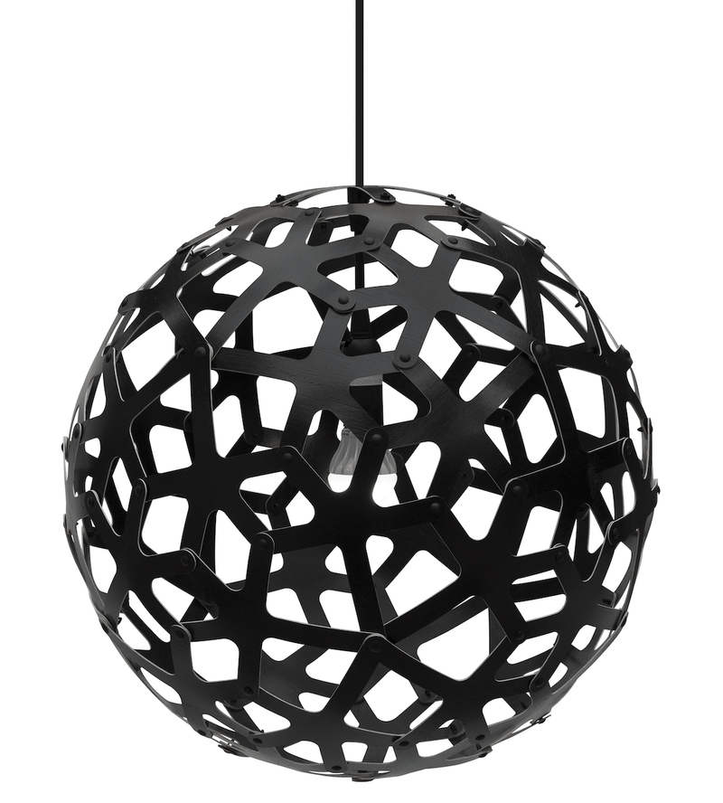 Coral Pendant - 2 Sided Black - David Trubridge - Pendants - Size 400: 15.5