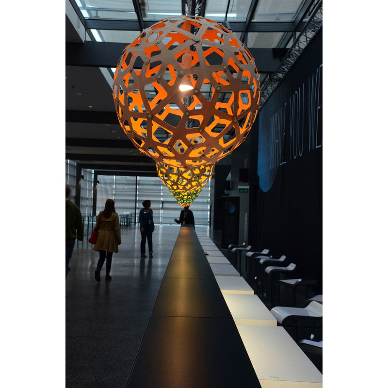 Coral Pendant Bamboo - Painted - David Trubridge - Pendants - Aqua - Size 400: 15.5