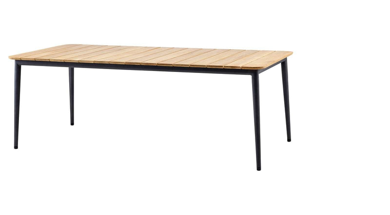 Core Table - Cane Line - Outdoor Furniture - Small - Lava Grey & Teak - HORNE