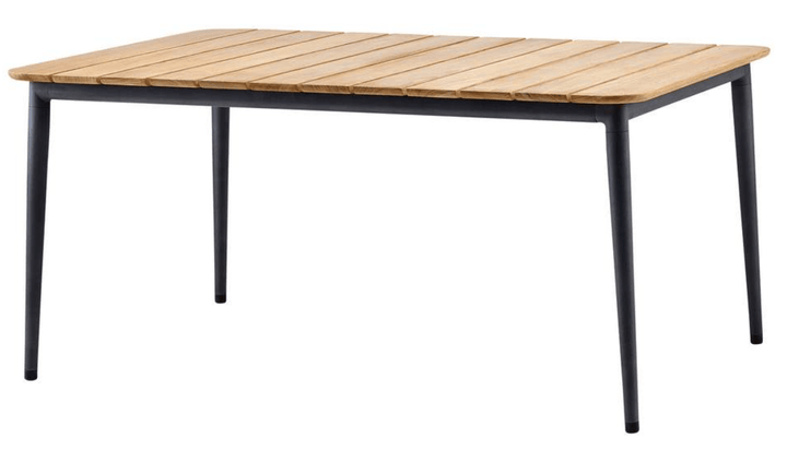 Core Table - Cane Line - Outdoor Furniture - Small - Lava Grey & Teak - HORNE