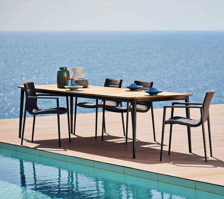 Core Table - Cane Line - Outdoor Furniture - Large - Taupe & Teak - HORNE