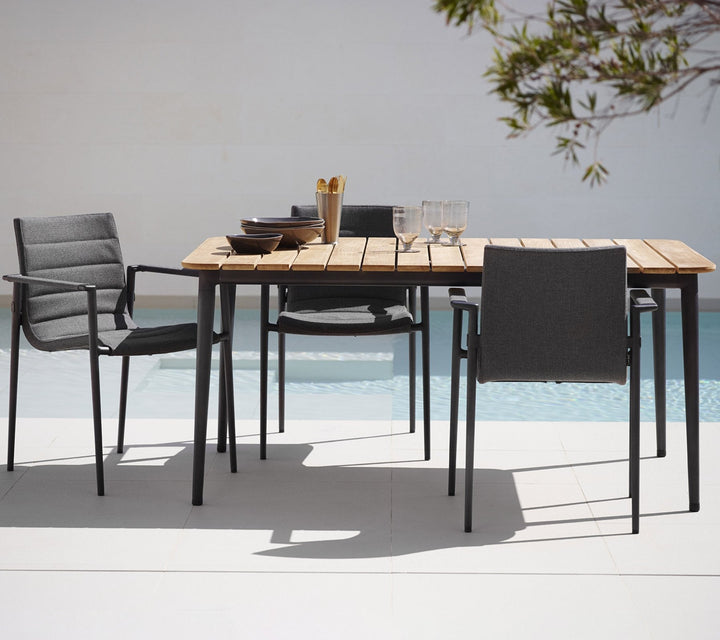 Core Table - Cane Line - Outdoor Furniture - Large - Taupe & Teak - HORNE