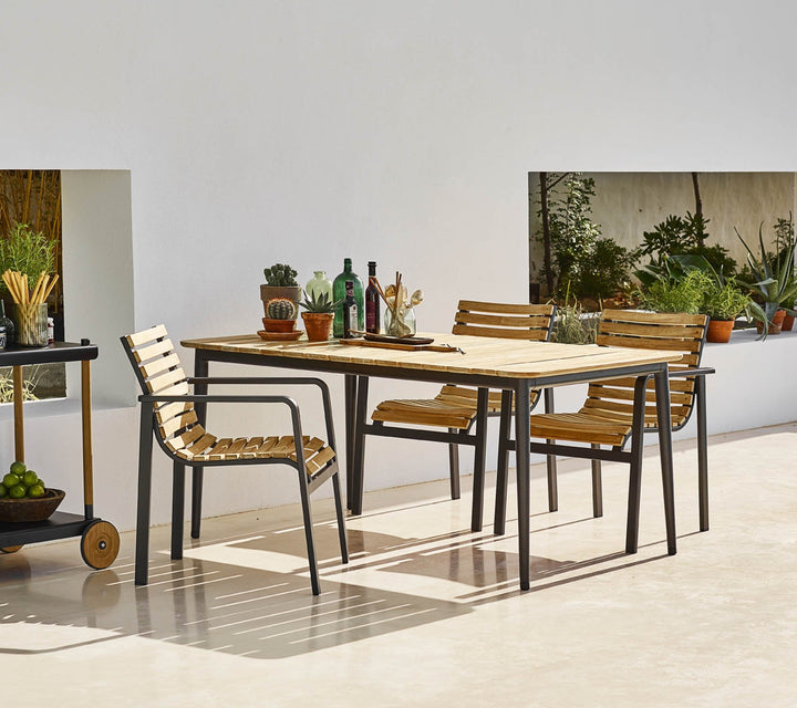 Core Table - Cane Line - Outdoor Furniture - Large - Taupe & Teak - HORNE