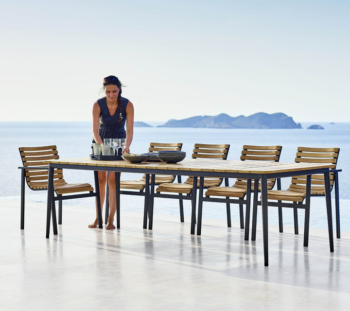 Core Table - Cane Line - Outdoor Furniture - Large - Taupe & Teak - HORNE
