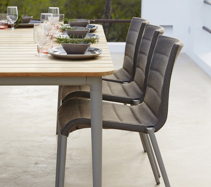 Core Table - Cane Line - Outdoor Furniture - Large - Taupe & Teak - HORNE