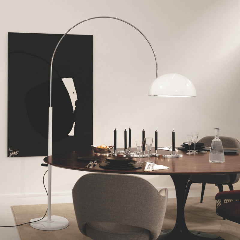 Coupé Arched Floor Lamp - Oluce - Floor Lamps - White - HORNE