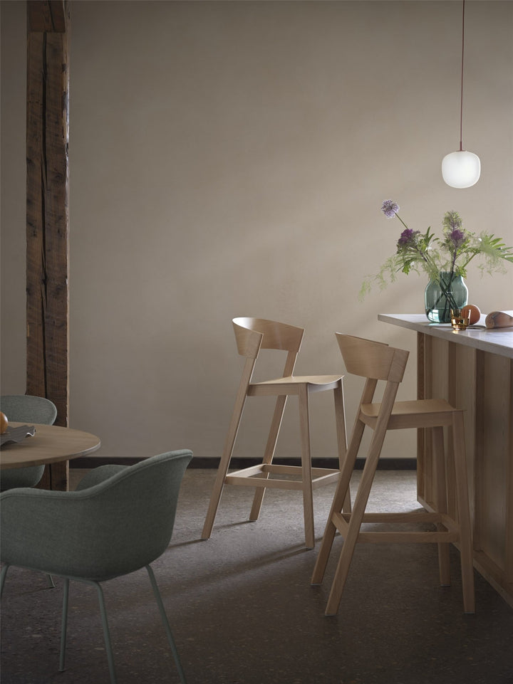 Cover Bar & Counter Stool - Muuto - Stools + Benches + Ottomans - Counter Height - Refine Leather Black/Stained Dark Brown - HORNE