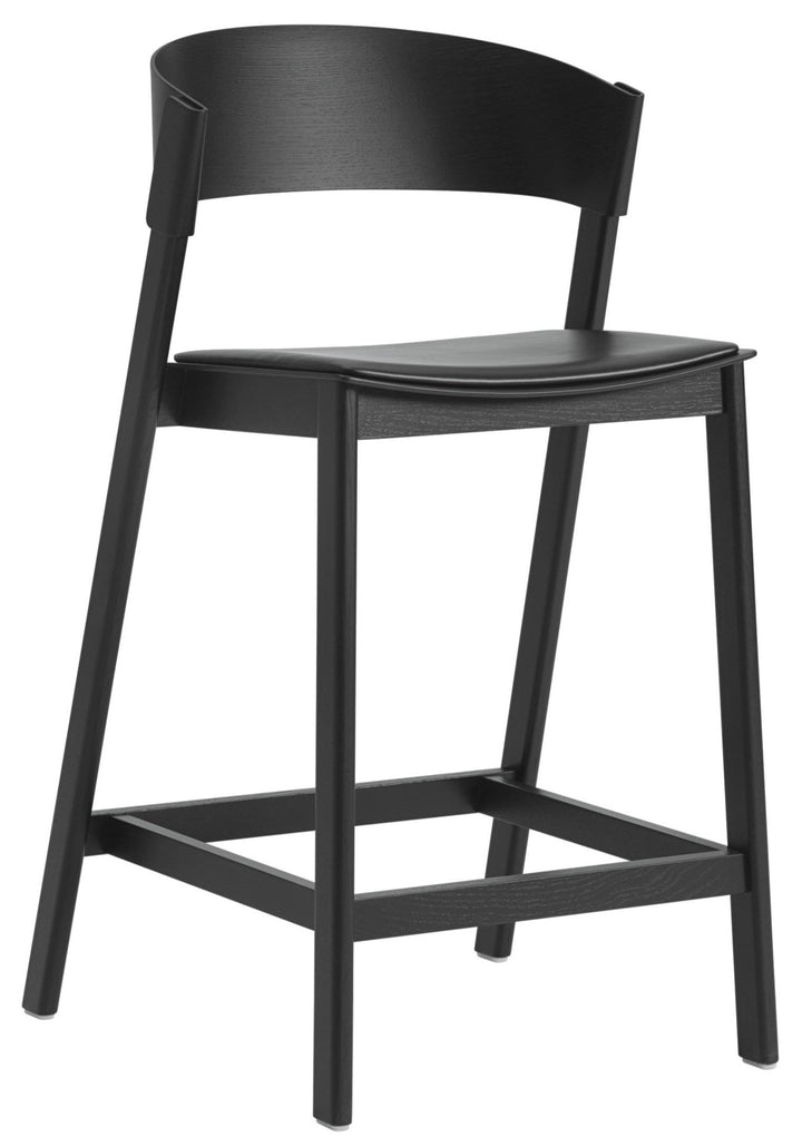 Cover Bar & Counter Stool - Muuto - Stools + Benches + Ottomans - Counter Height - Refine Leather Black/Black - HORNE