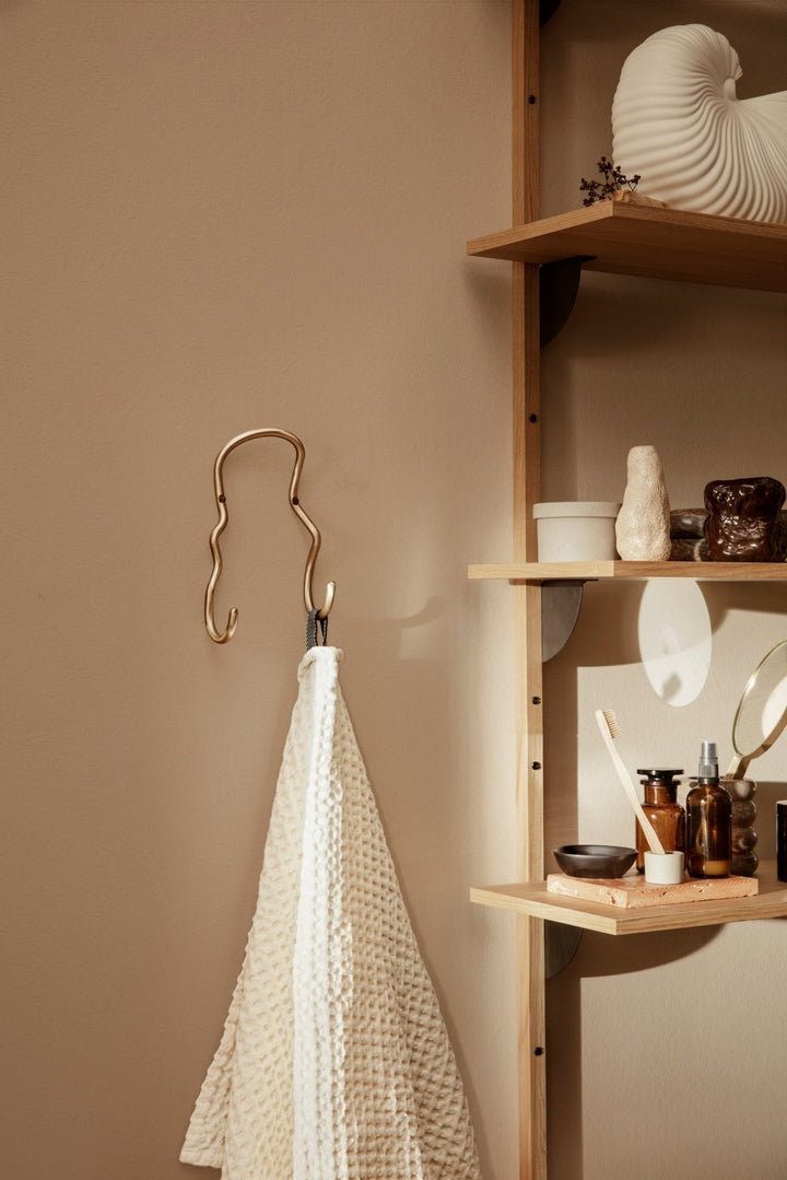 Curvature Double Hook - Ferm Living - Hangers & Hooks - Black Brass - HORNE