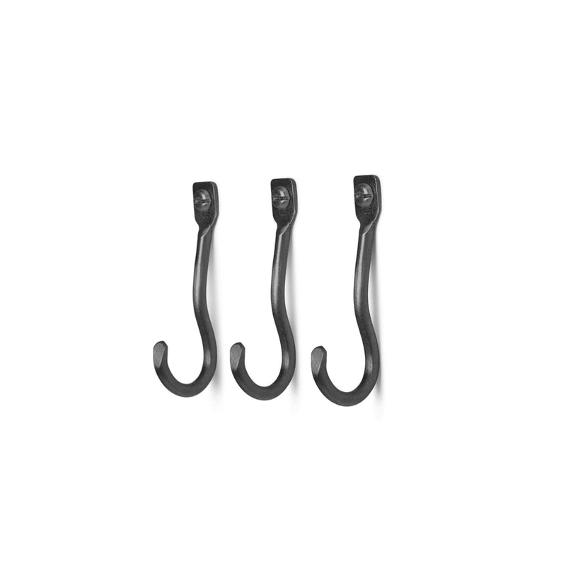 Curvature Hooks - Set of 3 - Ferm Living - Hangers & Hooks - Brass - HORNE