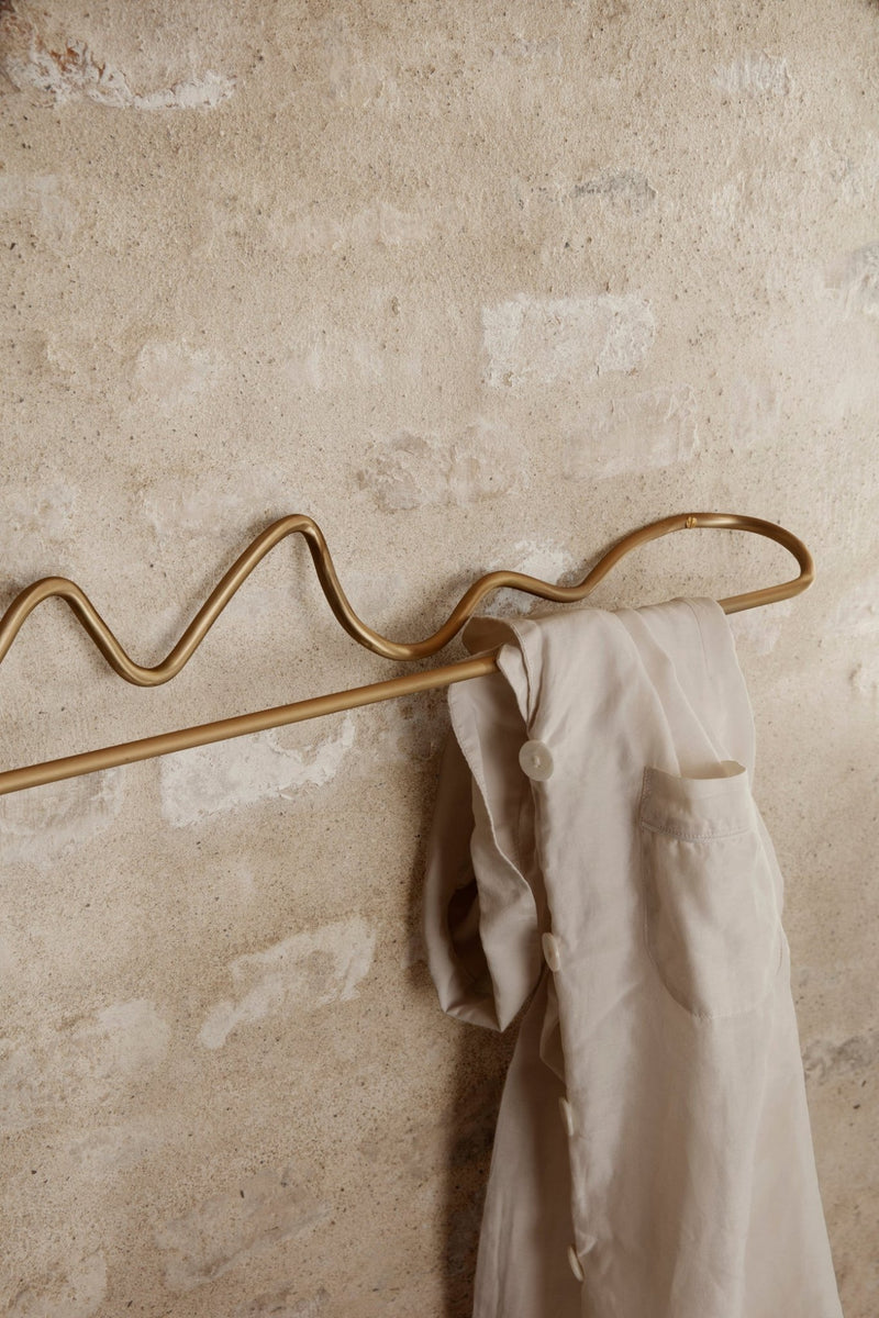 Curvature Towel Hanger - Ferm Living - Hangers & Hooks - Brass - HORNE
