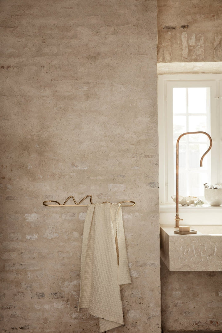 Curvature Towel Hanger - Ferm Living - Hangers & Hooks - Brass - HORNE