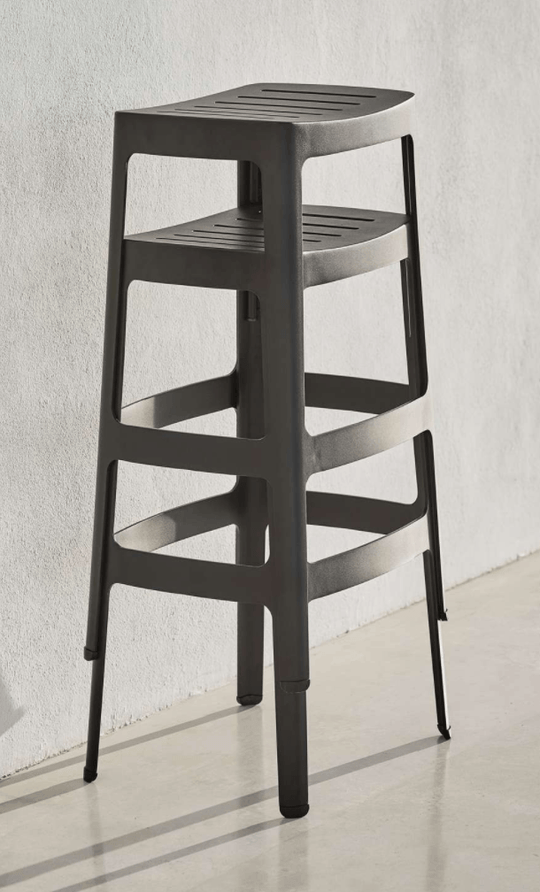 Cut Bar Stool High - Cane Line - Outdoor Furniture - White - HORNE