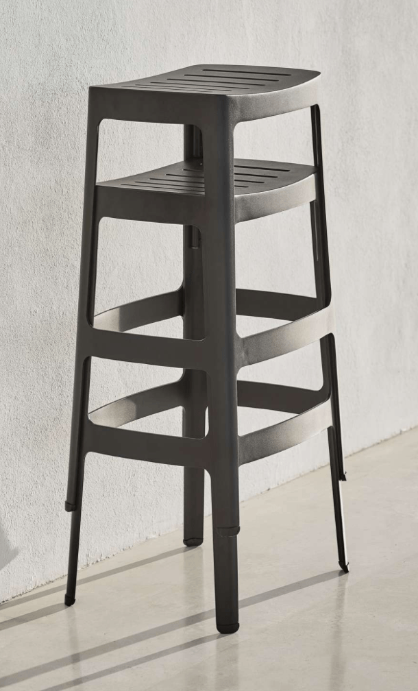 Cut Bar Stool High - Cane Line - Outdoor Furniture - Black - HORNE