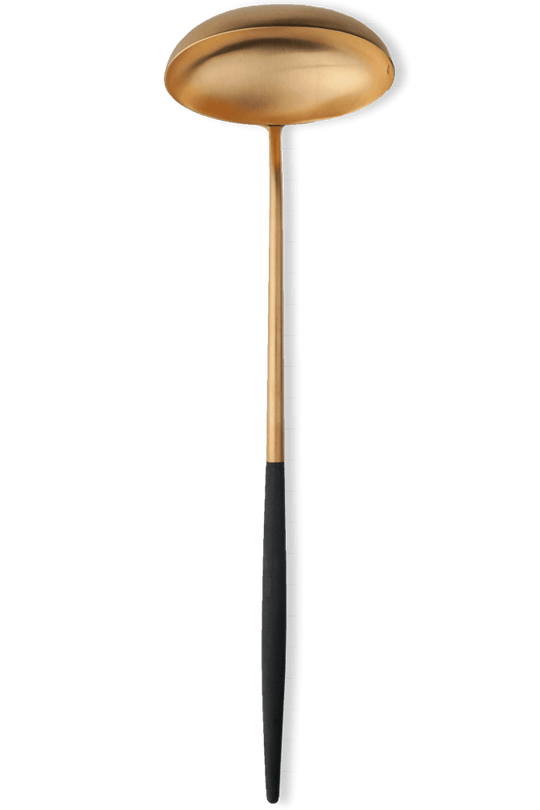 cutipol Goa Soup Ladle - Brushed Gold/Black Handle