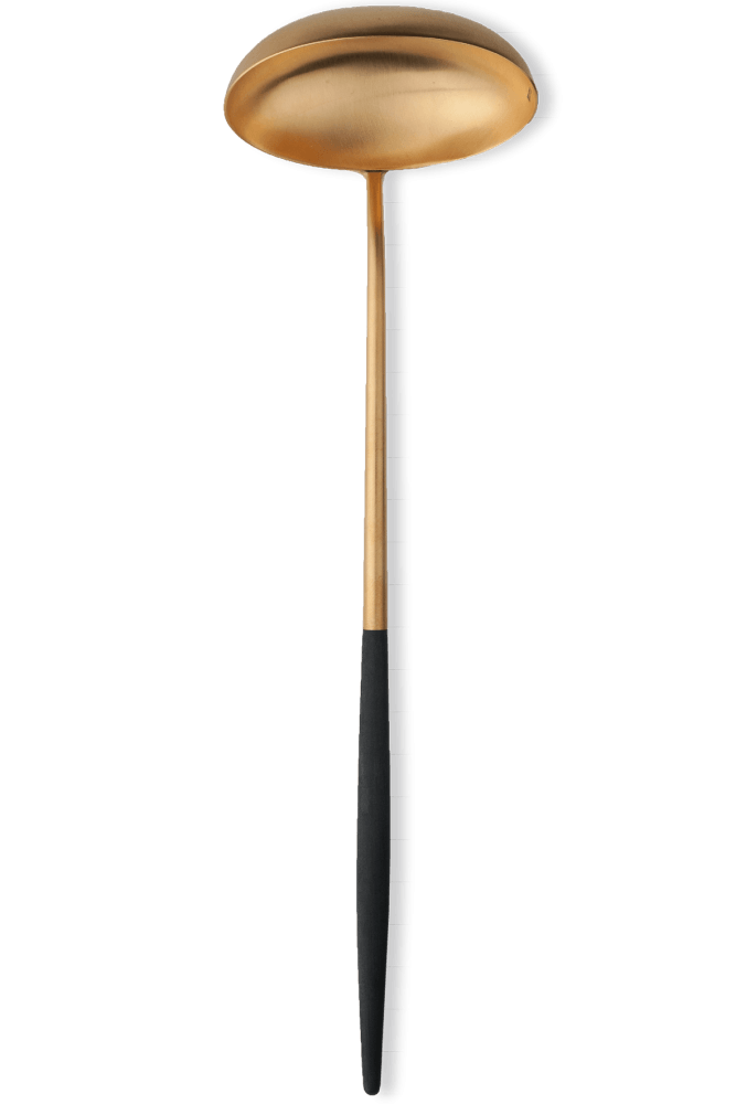 cutipol Goa Soup Ladle - Brushed Gold/Black Handle