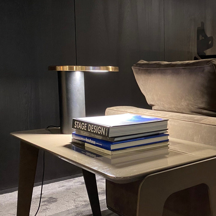Cylinda Table Lamp - Oluce - Table + Task - Black - HORNE