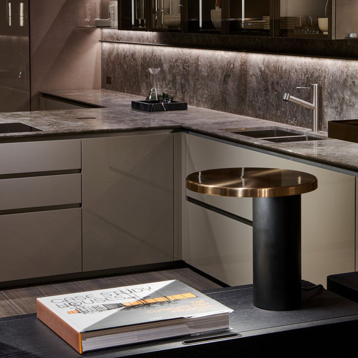 Cylinda Table Lamp - Oluce - Table + Task - Black - HORNE