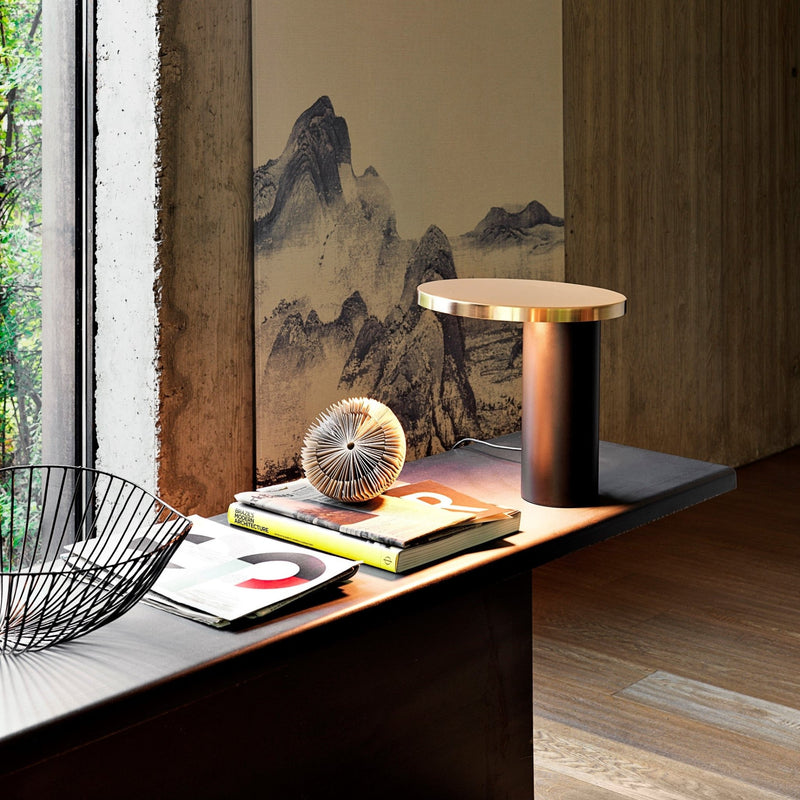 Cylinda Table Lamp - Oluce - Table + Task - Black - HORNE
