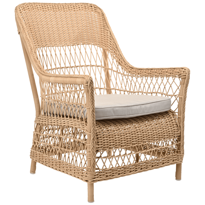 Dawn Lounge Chair - Exterior - Sika Design - Outdoor Furniture - Natural - Sunbrella Sailcloth Seagull - HORNE