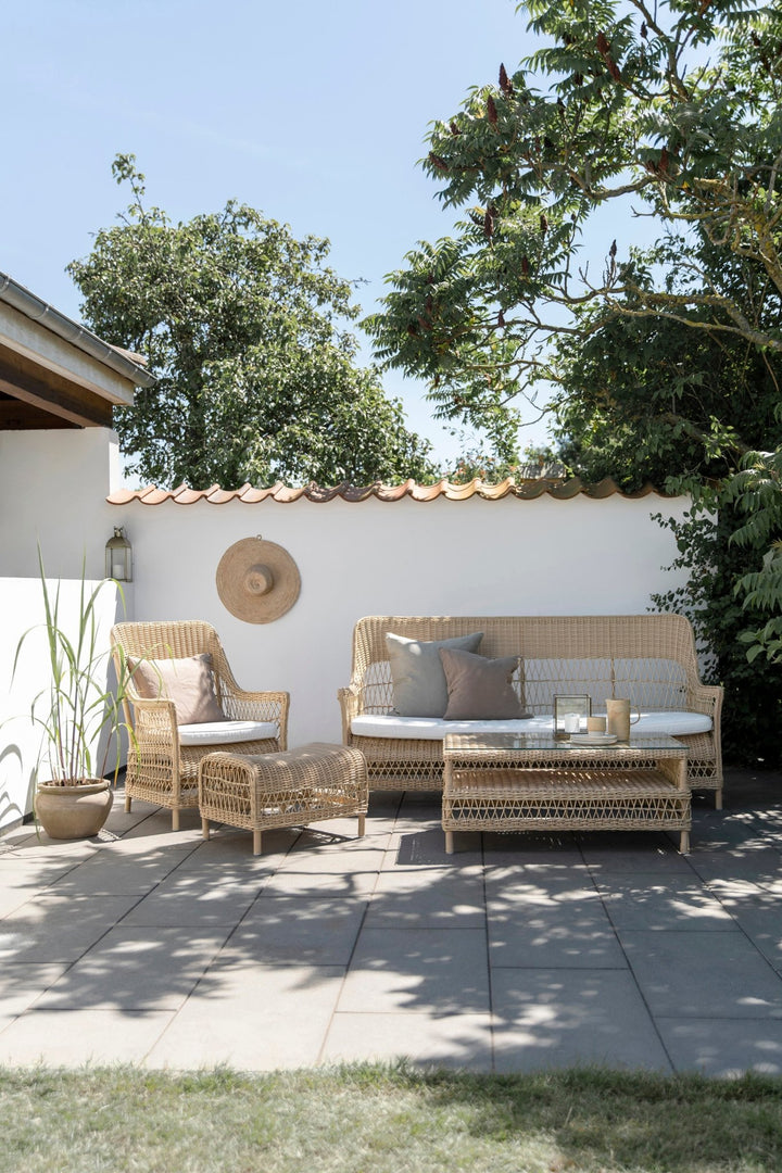 Dawn Lounge Chair - Exterior - Sika Design - Outdoor Furniture - Natural - Tempotest Canvas White - HORNE