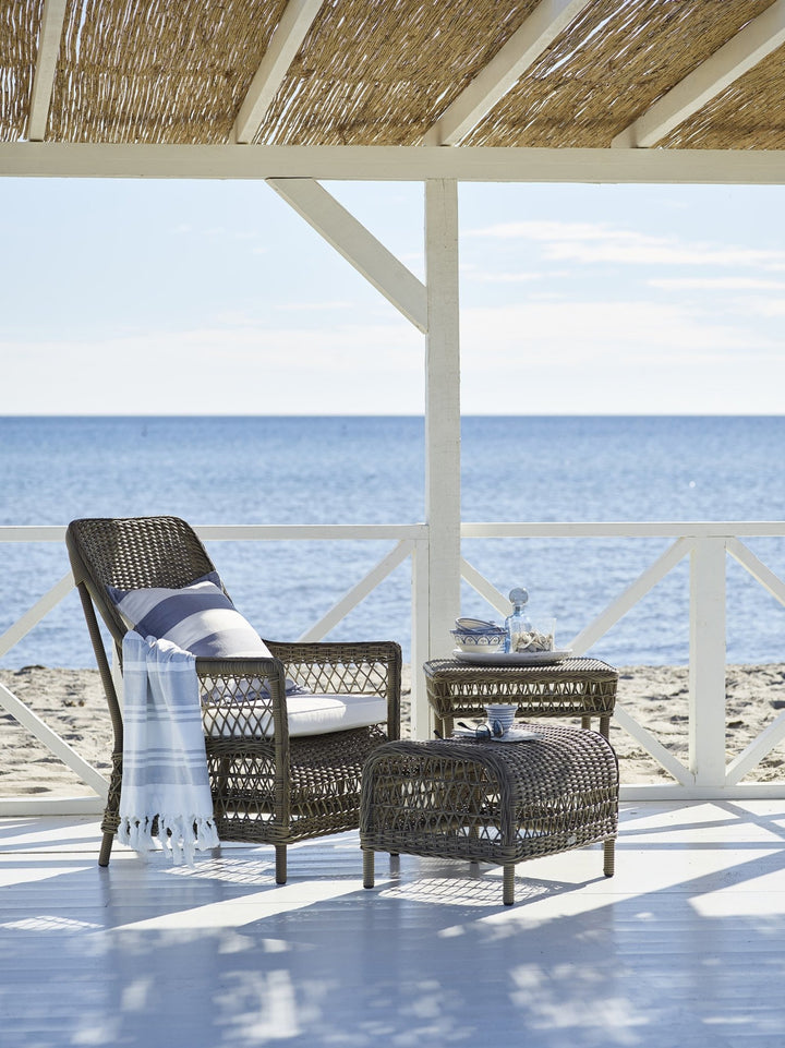 Dawn Lounge Chair - Exterior - Sika Design - Outdoor Furniture - Natural - Tempotest Canvas White - HORNE