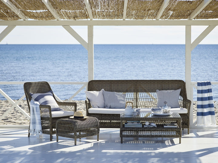 Dawn Lounge Chair - Exterior - Sika Design - Outdoor Furniture - Natural - Tempotest Canvas White - HORNE
