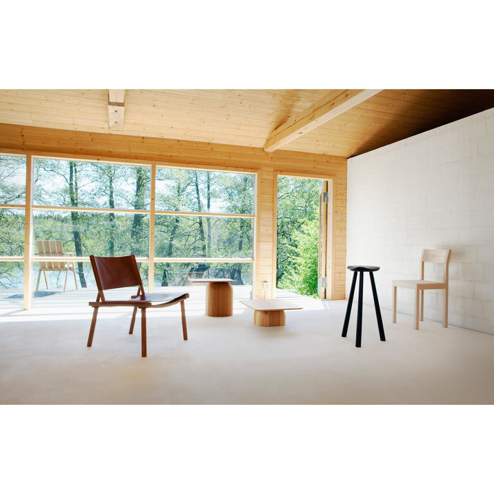 Horne December Wood And Leather Scandinavian Lounge Chair