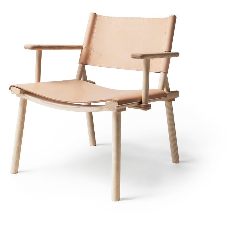 Horne December Wood And Leather Scandinavian Lounge Chair