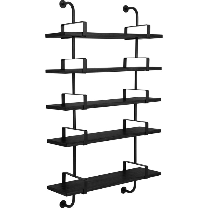 Démon Shelf System - 37.4"L - Gubi - Shelving - 5 Shelves/ 37.4" Long (2 stringers) - Black Stained Ash - HORNE